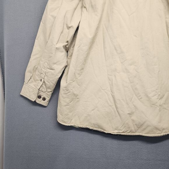 Berkley & Jensen Shacket Shirt Jacket Mens XL Beige Fleece Lined Plaid Vintage - Picture 14 of 16